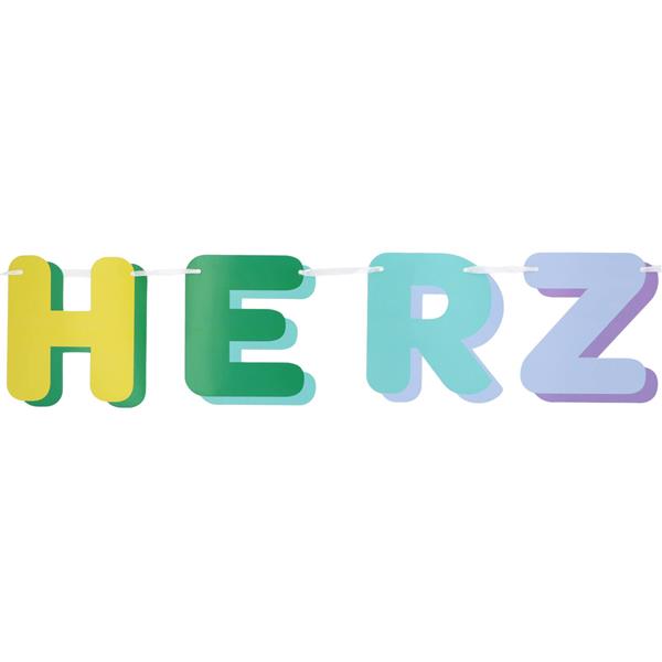Grote foto gekleurde letterslinger herzlich willkommen 2 6m verzamelen overige verzamelingen