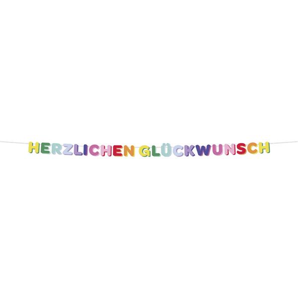 Grote foto gekleurde letterslinger herzlich gl ckwunsch 2 6m verzamelen overige verzamelingen