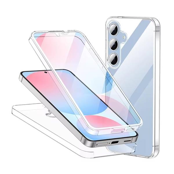 Grote foto samsung galaxy a15 full body 360 hoesje transparant tpu silicone case pet screenprotector telecommunicatie mobieltjes