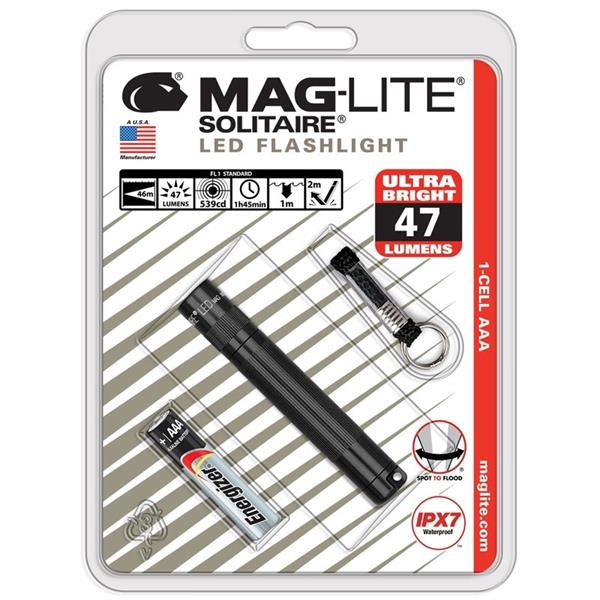 Grote foto maglite sj3a016 solitaire led mini zaklamp 1x aaa incl. zwart 47 lumen huis en inrichting overige