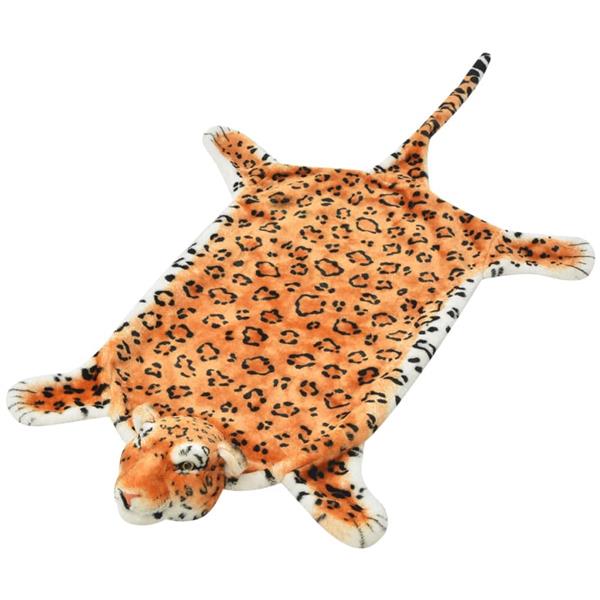 Grote foto vidaxl luipaardvloerkleed pluche 139 cm bruin huis en inrichting vloerbedekking en kleden