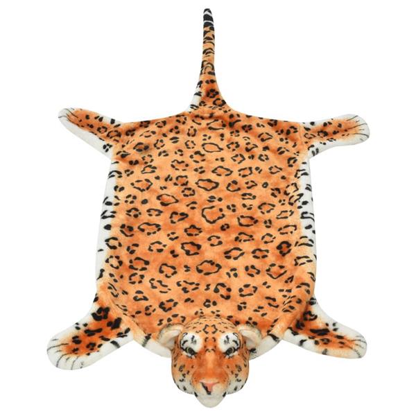 Grote foto vidaxl luipaardvloerkleed pluche 139 cm bruin huis en inrichting vloerbedekking en kleden
