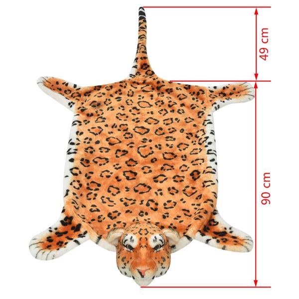 Grote foto vidaxl luipaardvloerkleed pluche 139 cm bruin huis en inrichting vloerbedekking en kleden