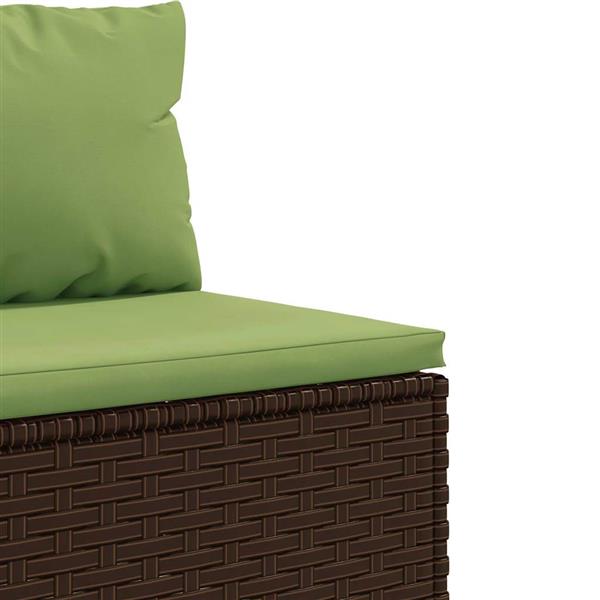 Grote foto vidaxl 5 delige loungeset met kussens poly rattan bruin tuin en terras tuinmeubelen