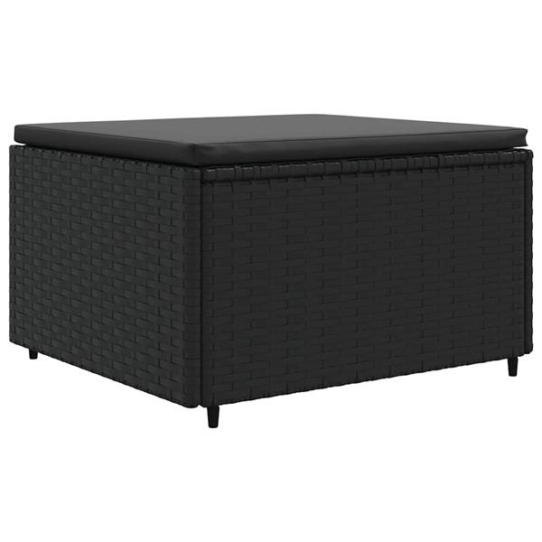 Grote foto vidaxl 5 delige loungeset met kussens poly rattan zwart tuin en terras tuinmeubelen