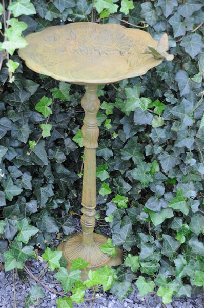 Grote foto laatste vogelbad met hummingbird xl gietijzer antiek groen rust. tuin en terras tuindecoratie