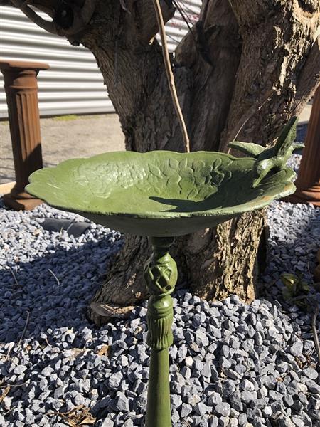 Grote foto laatste vogelbad met hummingbird xl gietijzer antiek groen rust. tuin en terras tuindecoratie