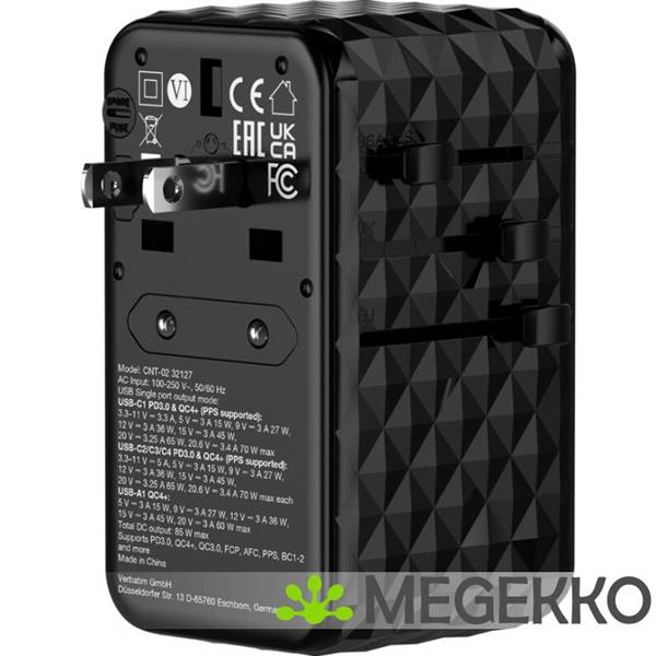 Grote foto verbatim charge n travel gan iii universele reisadapter 85w computers en software overige computers en software