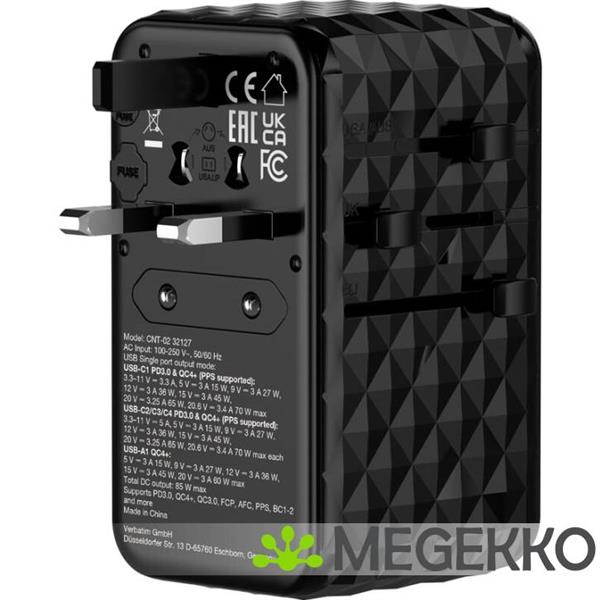 Grote foto verbatim charge n travel gan iii universele reisadapter 85w computers en software overige computers en software