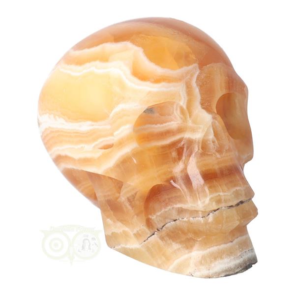 Grote foto oranje calciet schedel 1043 gram verzamelen overige verzamelingen