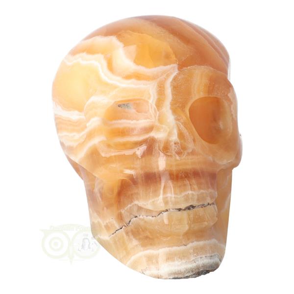 Grote foto oranje calciet schedel 1043 gram verzamelen overige verzamelingen