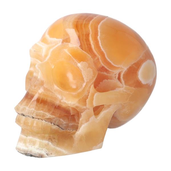 Grote foto oranje calciet schedel 1043 gram verzamelen overige verzamelingen
