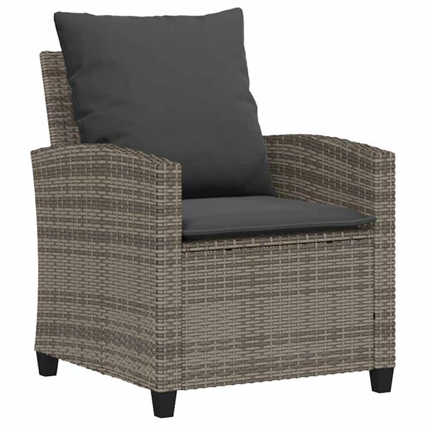 Grote foto vidaxl 6 delige loungeset met kussens poly rattan grijs tuin en terras tuinmeubelen