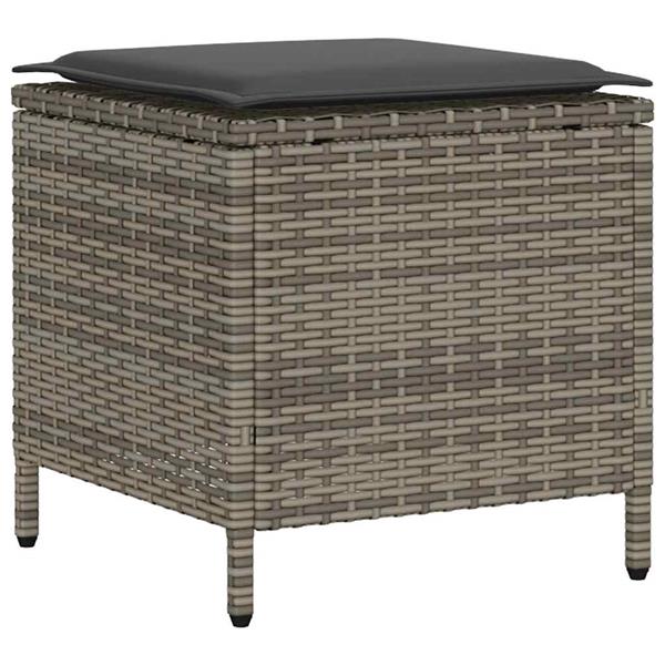 Grote foto vidaxl 6 delige loungeset met kussens poly rattan grijs tuin en terras tuinmeubelen