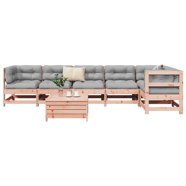Grote foto vidaxl 7 delige loungeset massief douglas vurenhout tuin en terras tuinmeubelen