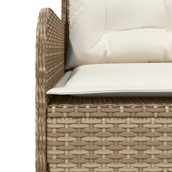 Grote foto vidaxl 2 delige loungeset met kussens poly rattan beige tuin en terras tuinmeubelen