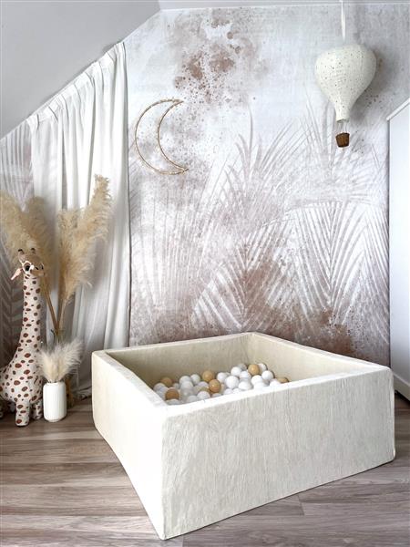 Grote foto ballenbad soft velvet 106x106x40 cm ecru excl ballen kinderen en baby overige