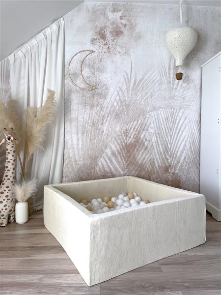 Grote foto ballenbad soft velvet 106x106x40 cm ecru excl ballen kinderen en baby overige