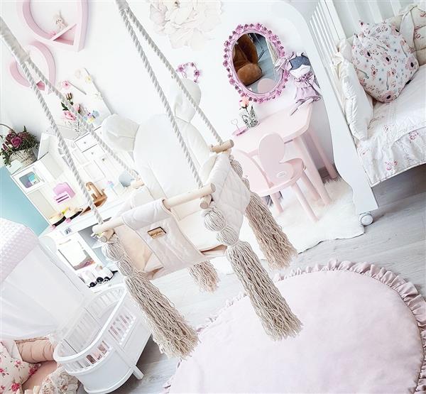 Grote foto babyschommel ecru met veiligheidsgordels deur kozijn 2m kinderen en baby complete kinderkamers