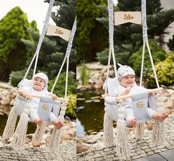 Grote foto babyschommel grey met veiligheidsgordels deur kozijn 2m kinderen en baby overige