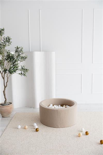 Grote foto ballenbad boucle 90x40cm beige excl ballen kinderen en baby overige