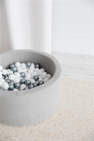 Grote foto ballenbad boucle 90x40cm grijs excl ballen kinderen en baby overige
