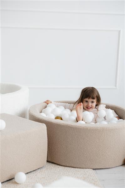 Grote foto ballenbad boucle 90x30cm beige excl ballen kinderen en baby overige
