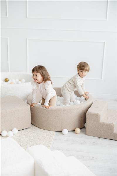 Grote foto ballenbad boucle 90x30cm beige excl ballen kinderen en baby overige