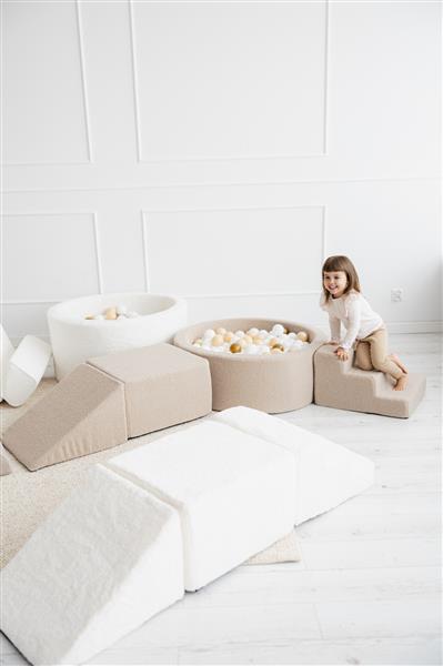 Grote foto ballenbad boucle 90x30cm beige excl ballen kinderen en baby overige
