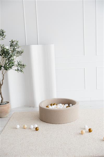 Grote foto ballenbad boucle 90x30cm beige excl ballen kinderen en baby overige