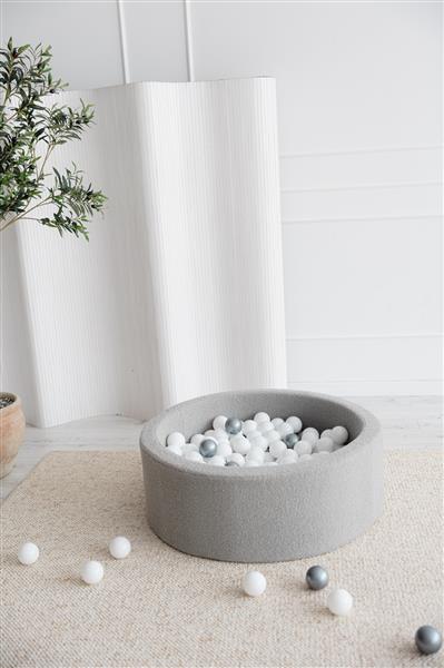 Grote foto ballenbad boucle 90x30cm grijs excl ballen kinderen en baby overige