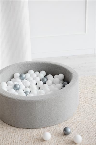 Grote foto ballenbad boucle 90x30cm grijs excl ballen kinderen en baby overige
