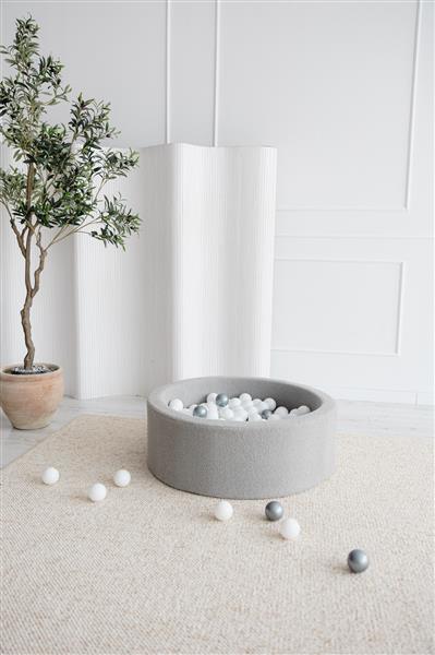 Grote foto ballenbad boucle 90x30cm grijs excl ballen kinderen en baby overige