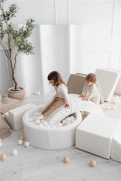 Grote foto ballenbad boucle 90x40cm wit excl ballen kinderen en baby overige