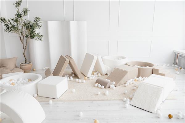 Grote foto ballenbad boucle 90x30cm creme excl ballen kinderen en baby overige