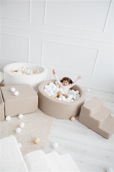 Grote foto ballenbad boucle 90x30cm creme excl ballen kinderen en baby overige
