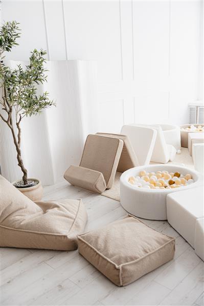 Grote foto ballenbad boucle 90x30cm creme excl ballen kinderen en baby overige