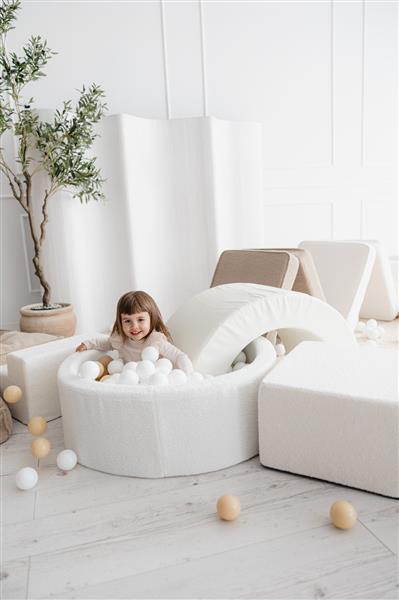 Grote foto ballenbad boucle 90x30cm wit excl ballen kinderen en baby overige