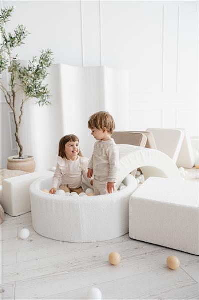 Grote foto ballenbad boucle 90x30cm wit excl ballen kinderen en baby overige