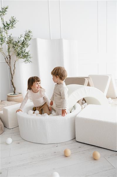 Grote foto ballenbad boucle 90x30cm wit excl ballen kinderen en baby overige