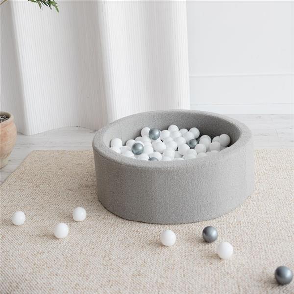 Grote foto ballenbad boucle 90x30cm grijs excl ballen kinderen en baby overige