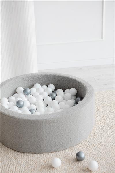 Grote foto ballenbad boucle 90x30cm grijs excl ballen kinderen en baby overige