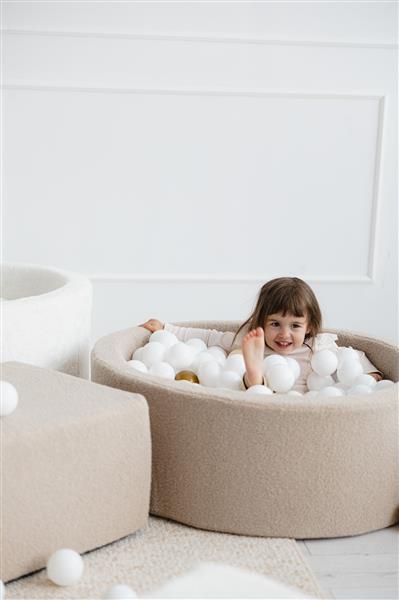 Grote foto ballenbad boucle 90x30cm beige excl ballen kinderen en baby overige