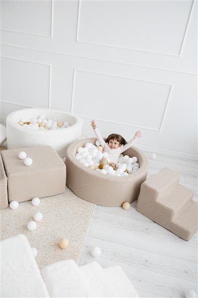 Grote foto ballenbad boucle 90x30cm creme excl ballen kinderen en baby overige
