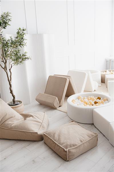 Grote foto ballenbad boucle 90x30cm creme excl ballen kinderen en baby overige