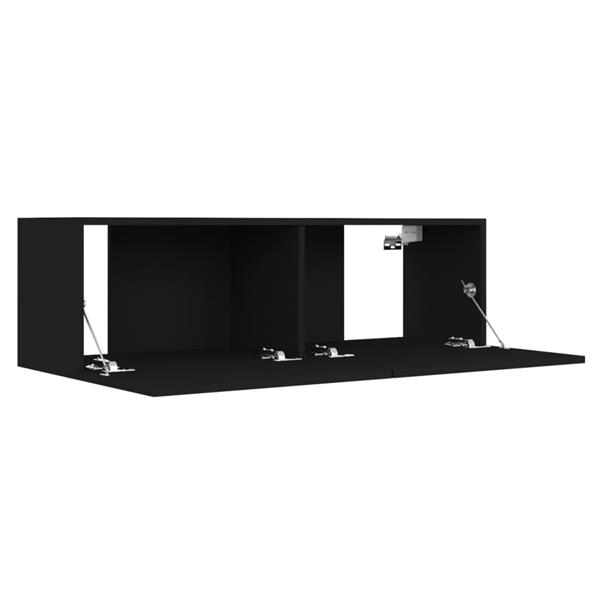 Grote foto vidaxl tv meubel 100x30x30 cm bewerkt hout zwart huis en inrichting overige