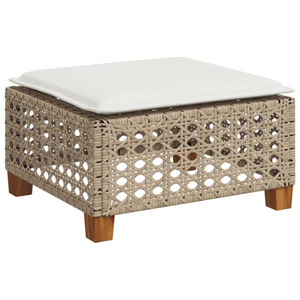 Grote foto vidaxl 5 delige loungeset met kussens poly rattan beige tuin en terras tuinmeubelen