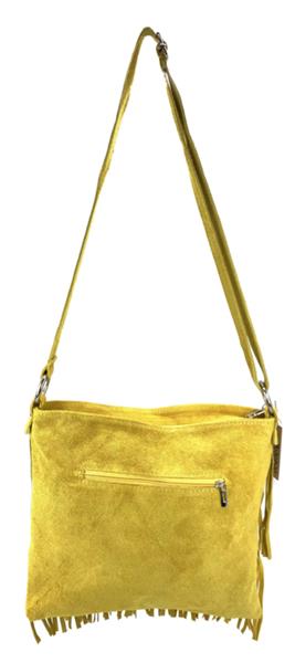 Grote foto back to the sixties suede franje tas mosterdgeel sieraden tassen en uiterlijk schoudertassen