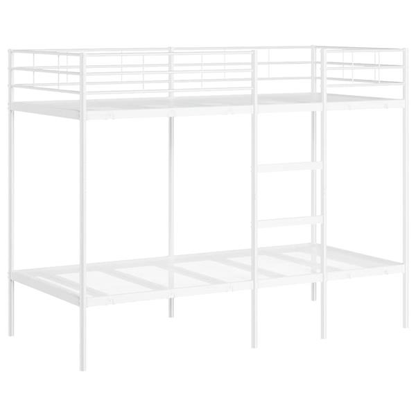 Grote foto vidaxl stapelbed zonder matras 90x200 cm staal wit antiek en kunst stoelen en banken