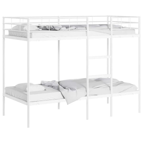 Grote foto vidaxl stapelbed zonder matras 90x200 cm staal wit antiek en kunst stoelen en banken
